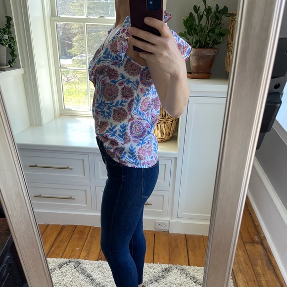 J.Crew ruffle neck top. - Picture 3 of 12